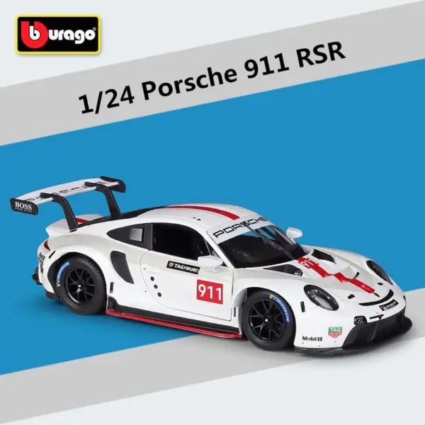 1:24 Porsche 911 RSR Alloy Diecast Model Car - Image 2