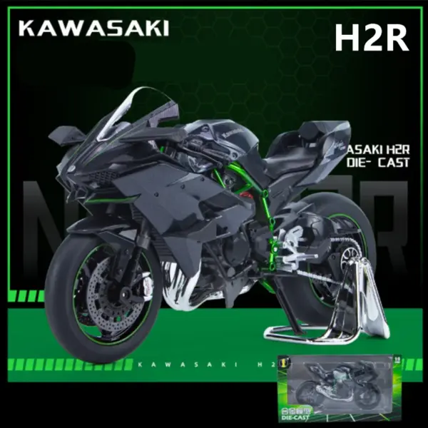 1/9 KAWASAKI H2R Alloy Motorcycle Model - Image 9