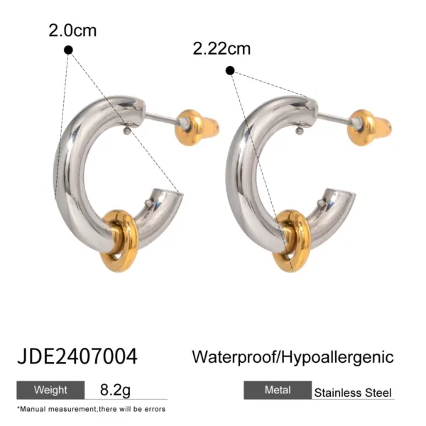 Classic C Shape Small Hoop Earrings for Women - Image 7