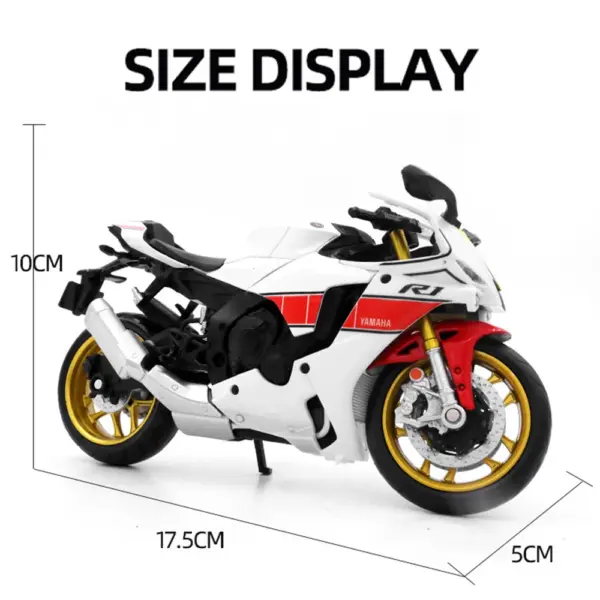 1:12 Yamaha YZF-R1M Diecast Motorcycle Model - Image 3