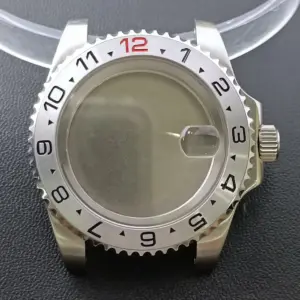 NH35 GMT Steel Watch Case 40.5mm Silver 238 S2bebba2584f543d89b86bd07eee6b664D