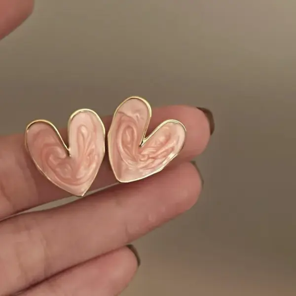 Red Heart Drop Earrings for Women - Image 11