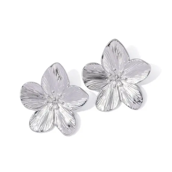 Big Red Flower Stud Earrings for Women - Image 9