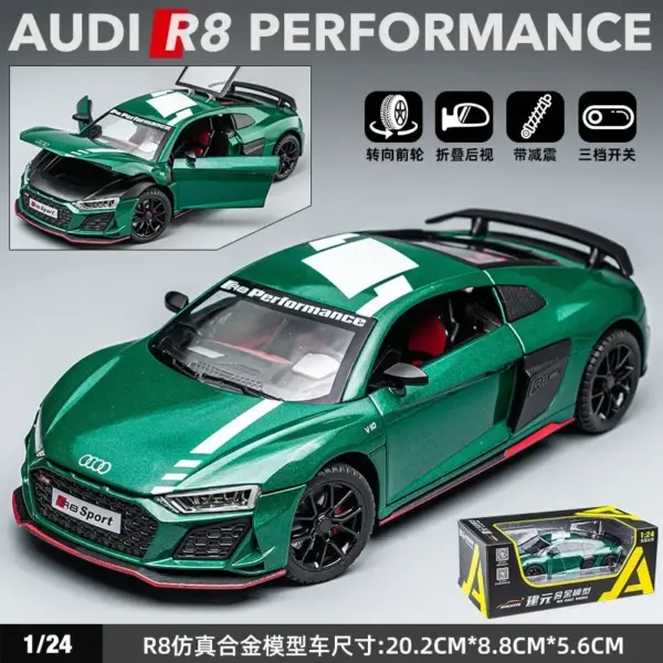 1:24 Audi R8 V10 Diecast Metal Model Car - Image 13