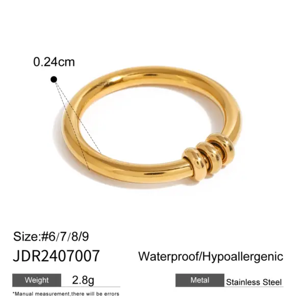 Waterproof Stainless Steel Pendant Hoop Rings - Image 9