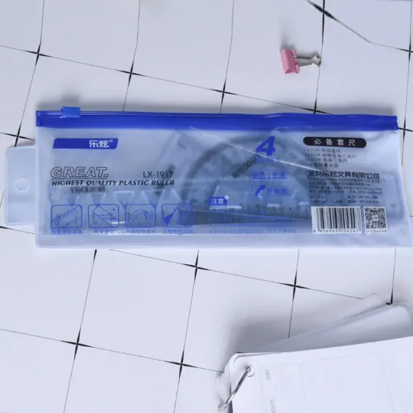 4-Piece Geometry Ruler Set for School Use - Image 2