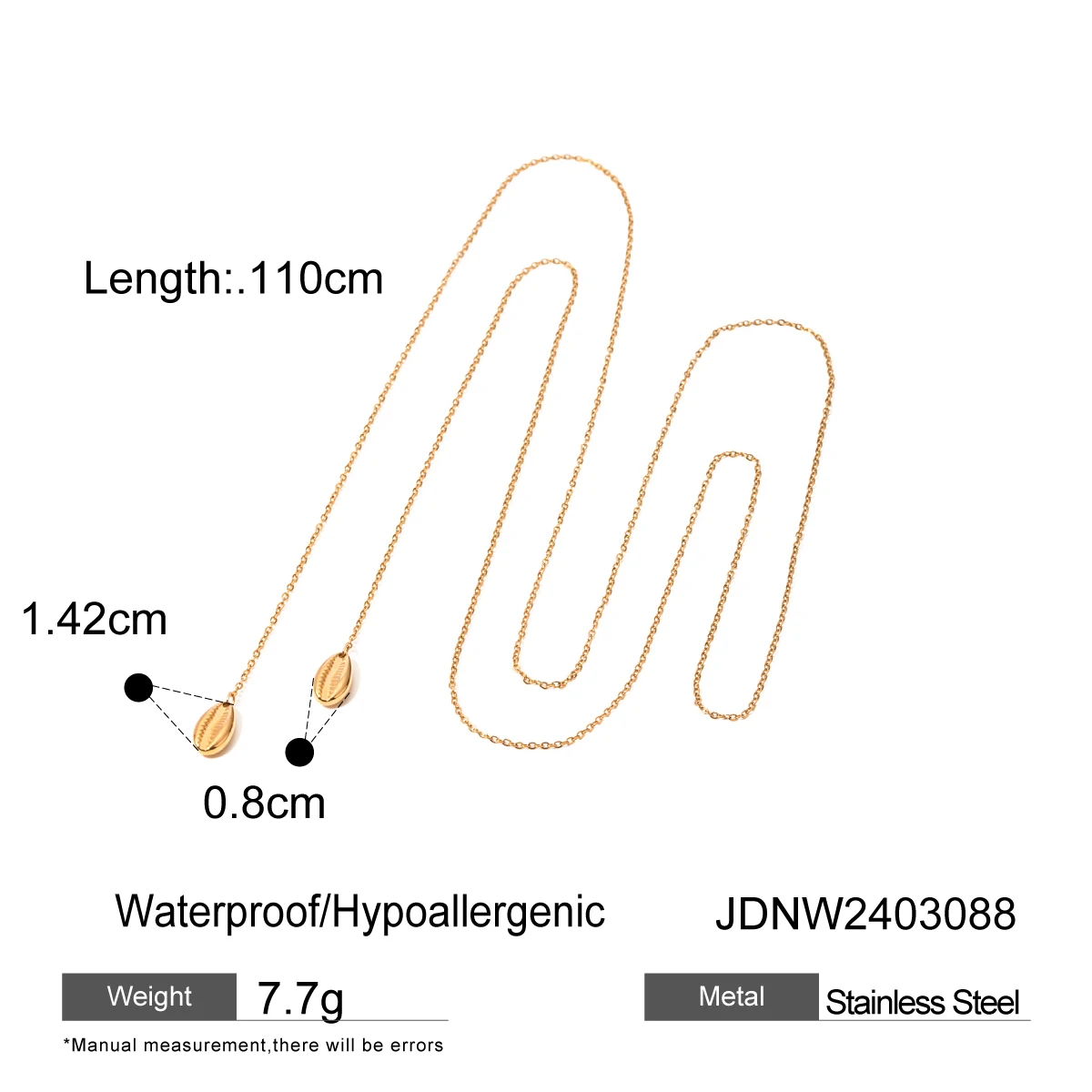 Gold Stainless Steel Shell Pendant Necklace 23 Gold Stainless Steel Shell Pendant Necklace - Image 23