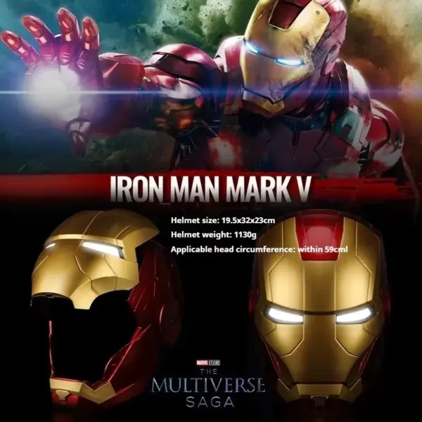 Iron Man Mk5 Helmet Black Gold Edition - Image 4