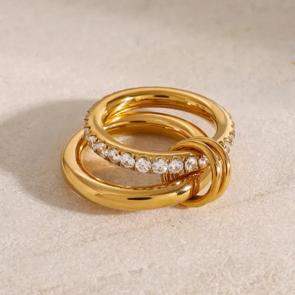 Minimalist Stainless Steel Double Layer Ring - Image 4