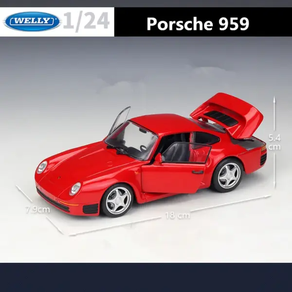 WELLY 1:24 Porsche 959 Diecast Car Model - Image 4