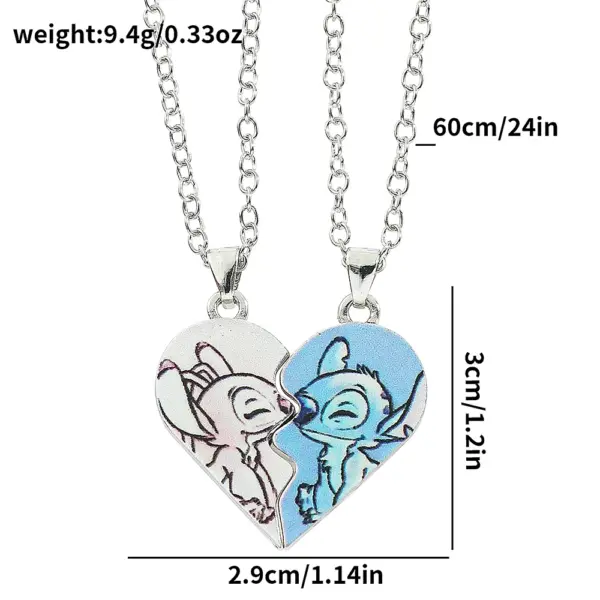 Disney Stitch Heart Necklace for Couples - Image 6