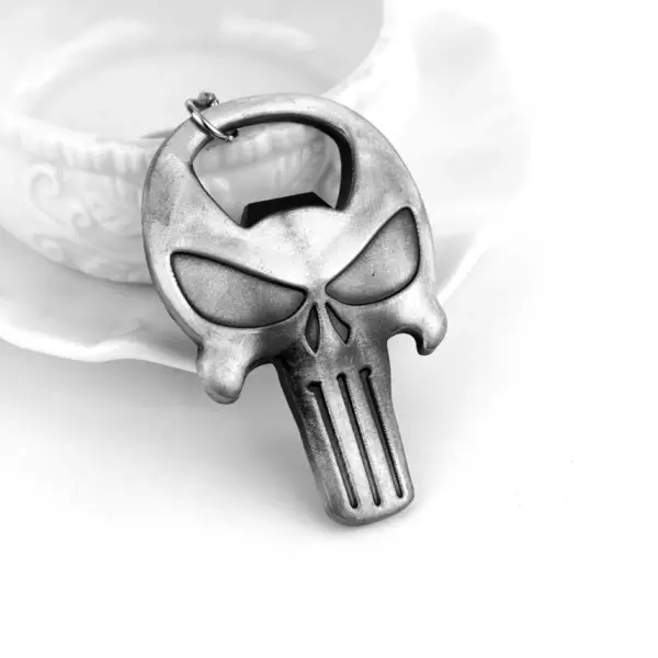 Vintage Skull Metal Keychain Bottle Opener - Image 5