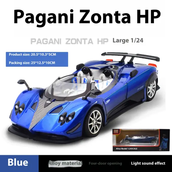 1:24 Pagani Zonda HP Barchetta Diecast Model - Image 13