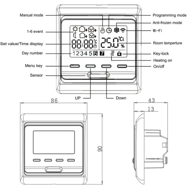 WiFi Programmable Thermostat for Underfloor Heating - Image 6