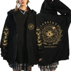 Harajuku Dragon Rider Zip Hoodie Men Women