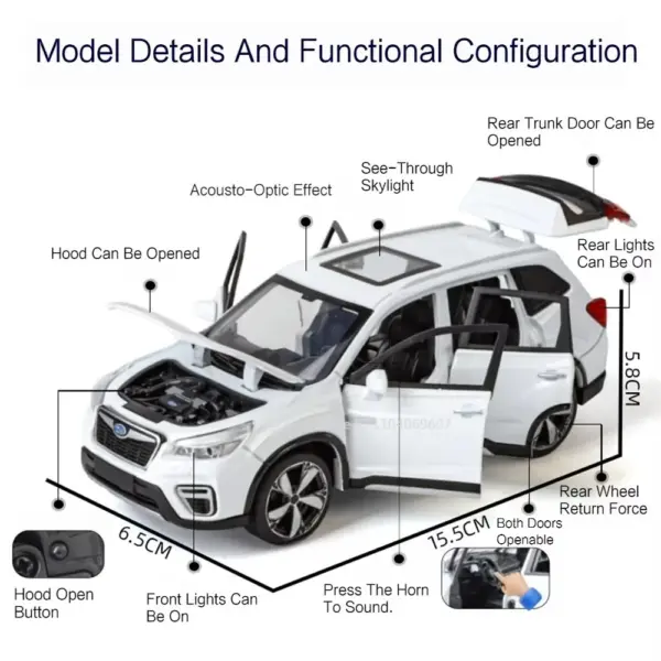 1:30 Subaru Forester Diecast Model Toy - Image 2