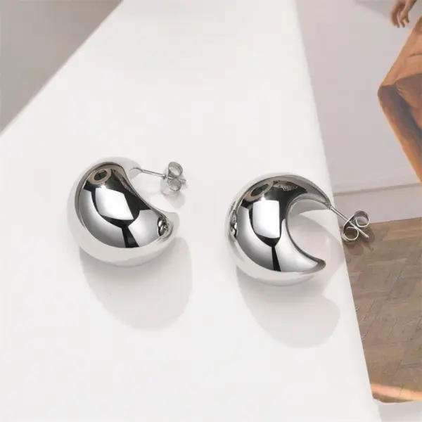 Geometric Metal Drop Earrings for Women - Image 8