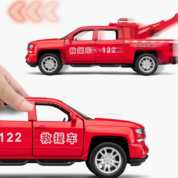 1:32 Diecast Rescue Trailer Model Car - Image 4