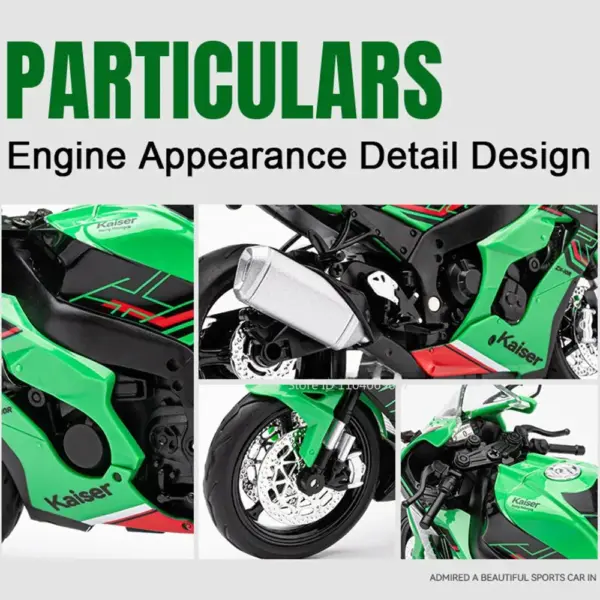 1:12 Ninja ZX-10R Diecast Motorcycle Model - Image 2