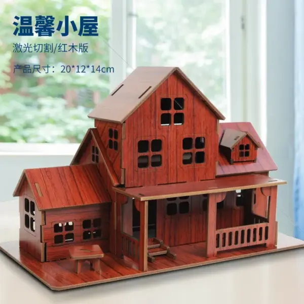 Wooden 3D Puzzle House Model Kit - Image 8