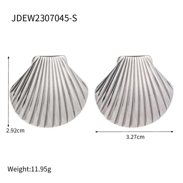 Textured Stainless Steel Stud Earrings for Summer - Image 10
