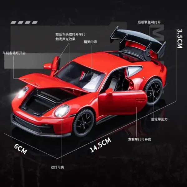 1/32 Scale Porsche 911 Alloy Model Car - Image 5