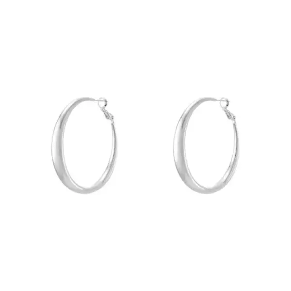 Big Round Stainless Steel Hoop Earrings - Image 6