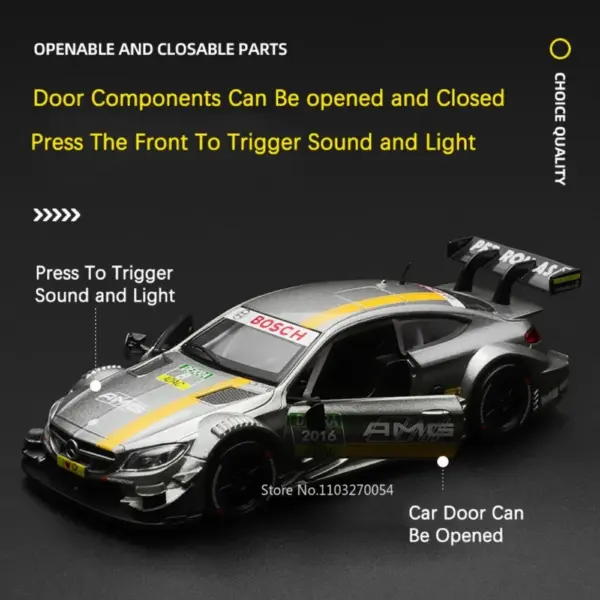 1:32 Mercedes-AMG C63 DTM Diecast Car Model - Image 3