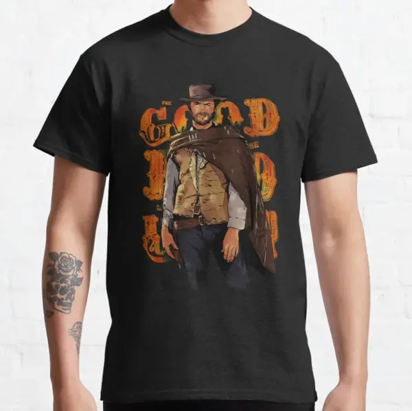 Clint Eastwood Vintage Cowboy T-Shirt for Men - Image 2