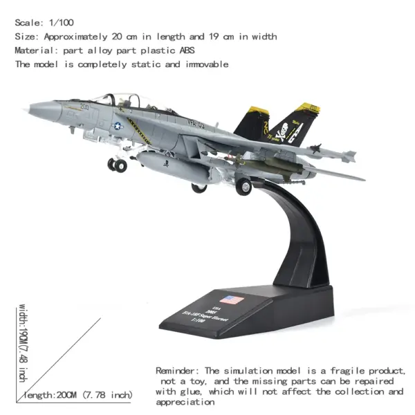 1/100 Scale U.S. Military F/A-18 Fighter Model - Image 6