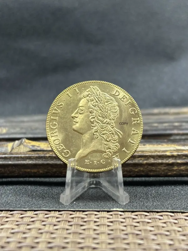 George II Gold 5 Guineas Replica Coin - Image 3