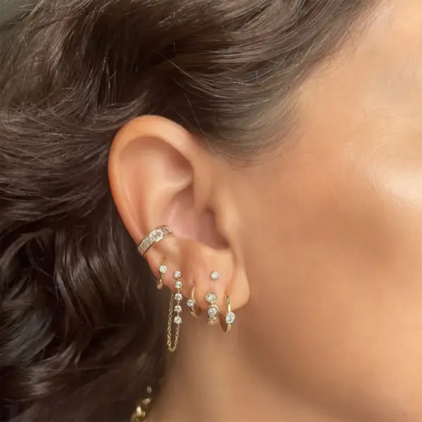 Gold Plated Stainless Steel C-shape Ear Clips - Image 2