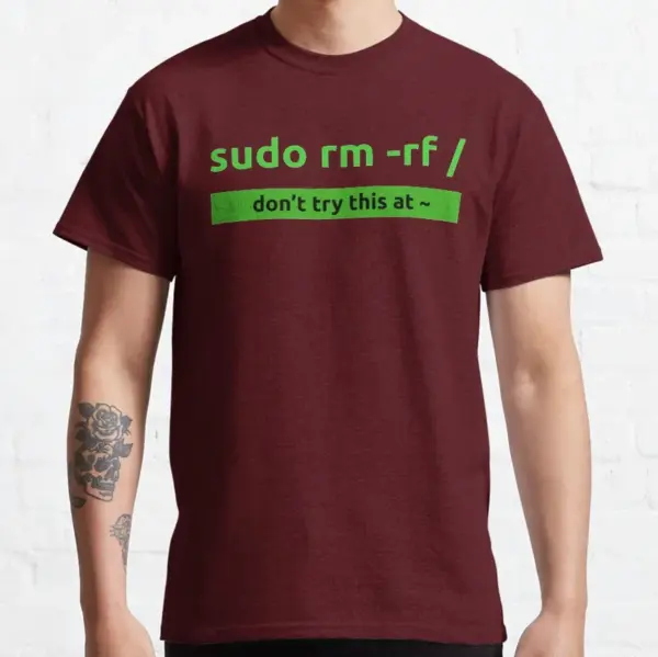 Funny Linux Sudo rm -rf T-Shirt for Men - Image 5