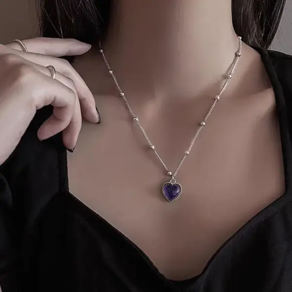 Kpop Black Heart Pendant Necklace for Women - Image 8