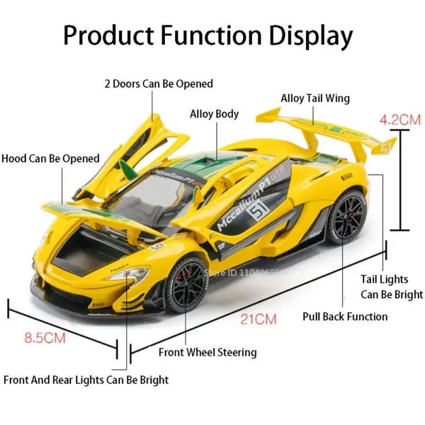 1:22 P1 GTR Diecast Model Sports Car - Image 2