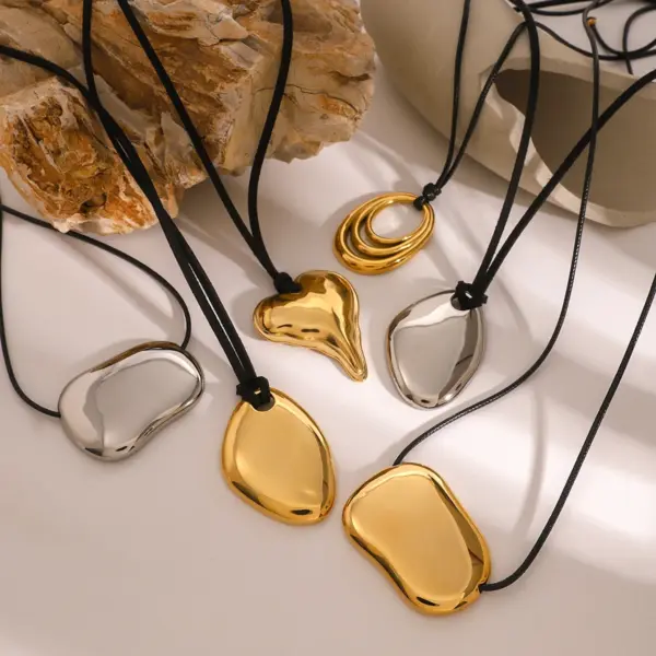 Geometric Stainless Steel Pendant Necklace - Image 5