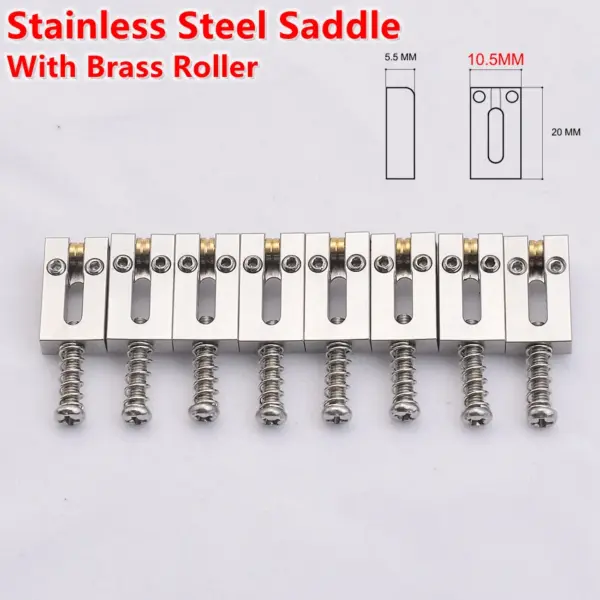 Brass and Stainless Steel Guitar Bridge Set - Image 33