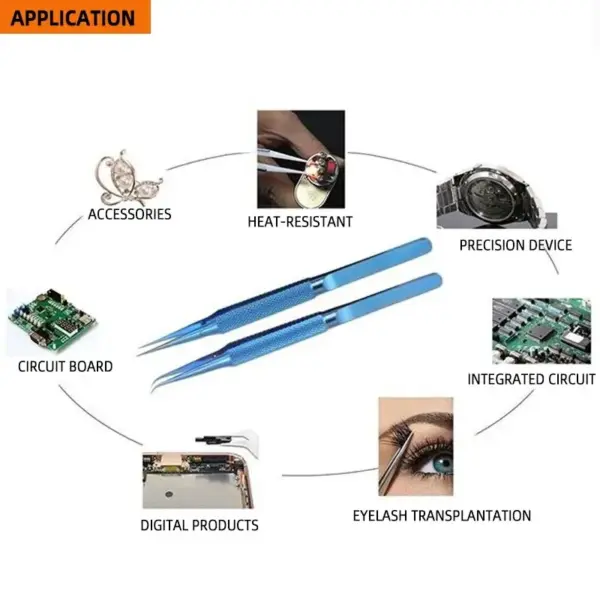 Titanium Alloy Fine Tip Tweezers for Repairs - Image 5