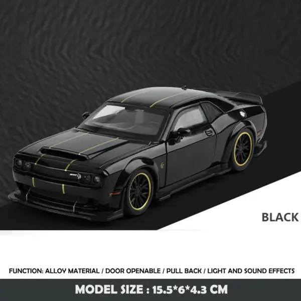 1:32 Dodge Challenger Hellcat Alloy Model Car - Image 14