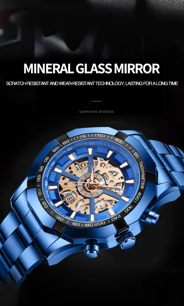 Luxury BINBOND S033 Men's Quartz Watch Blue - Image 2