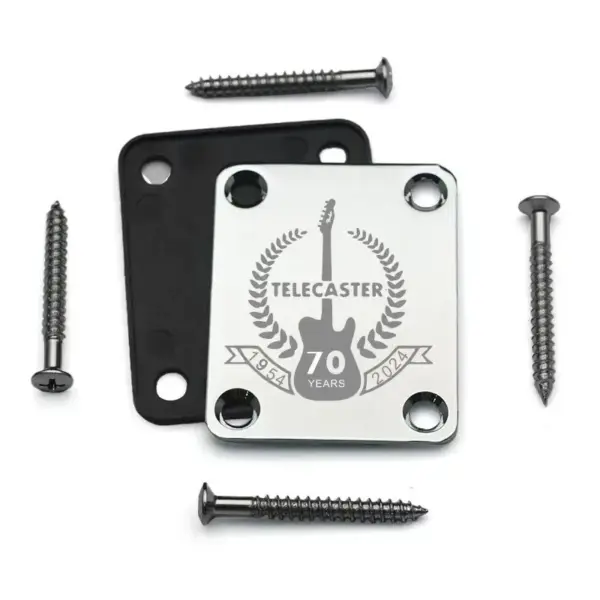 Tele Electric Guitar Neck Plate with Screws - Image 4