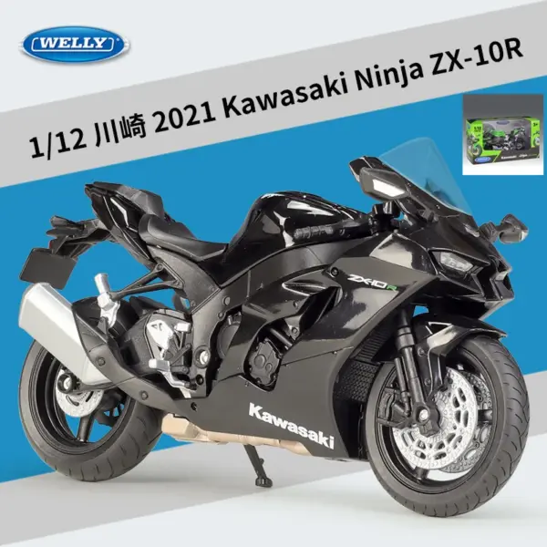 1:12 Scale Alloy Kawasaki Ninja ZX-10R Model - Image 8