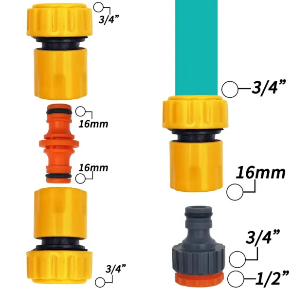6PCS Garden Hose Repair Connectors 3/4 1/2 inch - Image 3