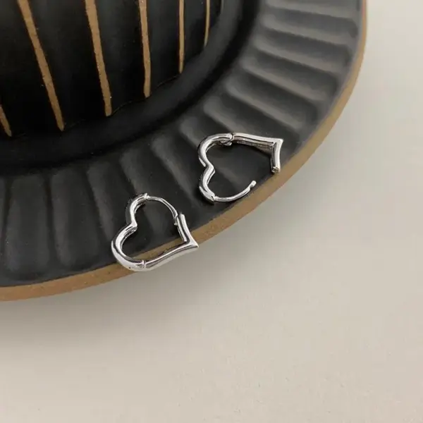 Heart Shaped Vintage Hoop Earrings - Image 4