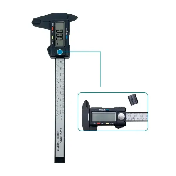 150mm Carbon Fiber Digital Caliper Gauge - Image 2