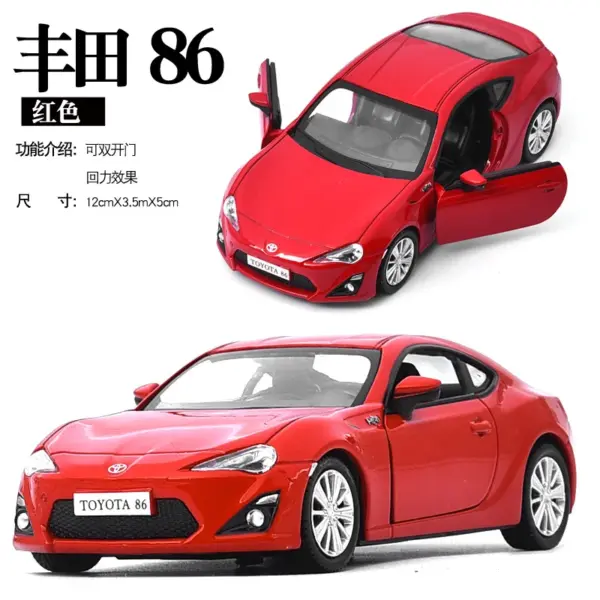 1:36 Toyota GT86 Diecast Metal Car Model - Image 8