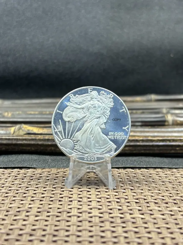 2003 Liberty Silver Plated Eagle Replica Coin - Image 3