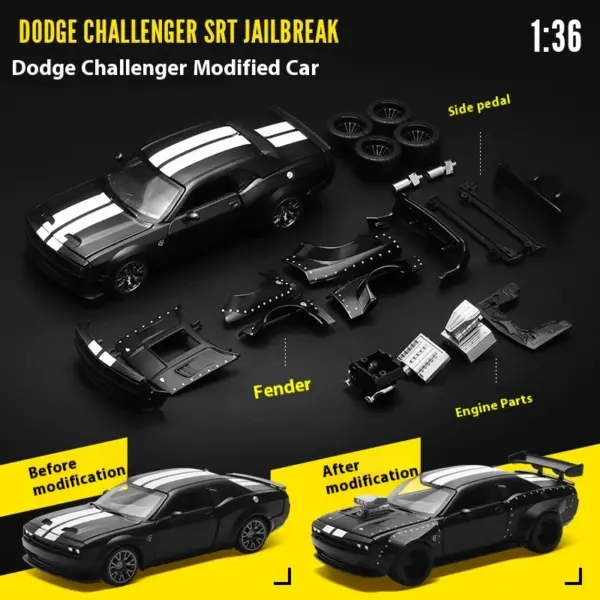 1:36 Diecast Dodge Challenger SRT JAILBREAK Model - Image 6