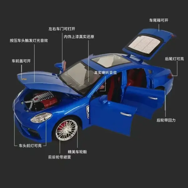 1:18 Metal Porsche Panamera Model Car - Image 3
