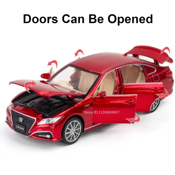 1:32 Toyota Crown Diecast Model Car with Sound - Image 4